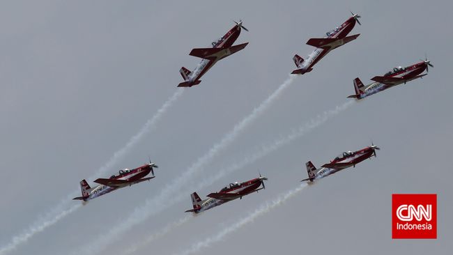 Jokowi Disambut Atraksi Udara Tim Pegasus