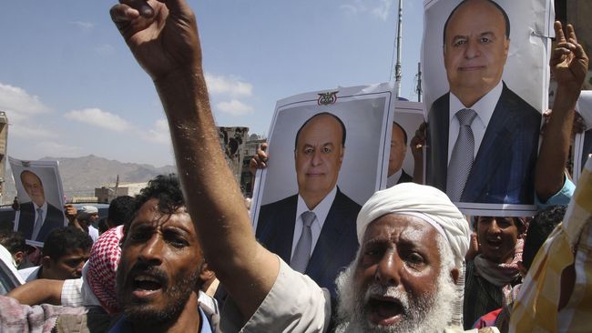 Ratusan Ribu Pendukung Presiden Yaman Turun ke Jalan