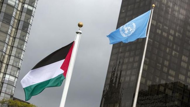 Bendera Palestina Berkibar di PBB untuk Pertama Kali