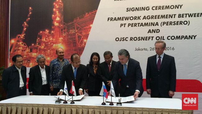 Pertamina dan Rosneft Teken Kerjasama Senilai US$13 Miliar