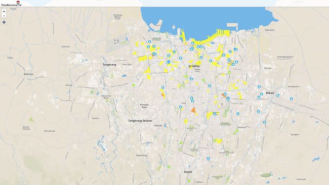 PetaBencana.id Tampilkan Titik Banjir di Jakarta